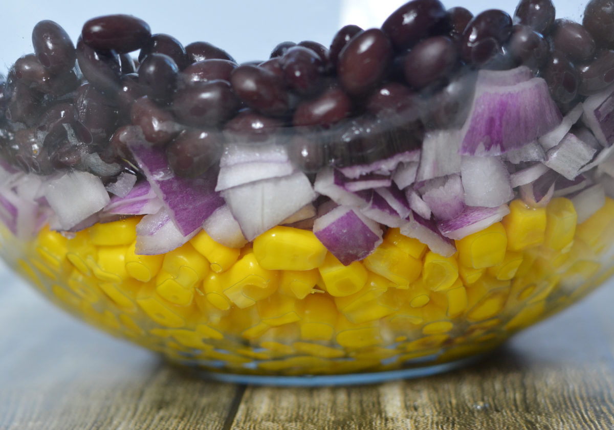 Layered beans salad with ranch dressing Daddy's Nom