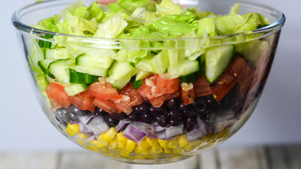 Layered beans salad with ranch dressing - Daddy's Nom